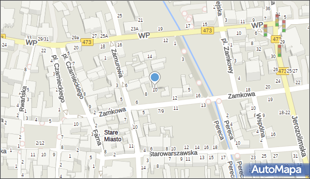 Piotrków Trybunalski, Zamkowa, 10, mapa Piotrków Trybunalski