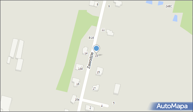 Piotrków Trybunalski, Zawodzie, 13, mapa Piotrków Trybunalski