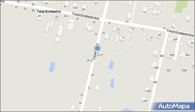 Piotrków Trybunalski, Zawodzie, 27, mapa Piotrków Trybunalski