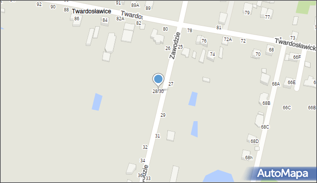 Piotrków Trybunalski, Zawodzie, 28/30, mapa Piotrków Trybunalski