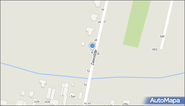 Piotrków Trybunalski, Zawodzie, 50, mapa Piotrków Trybunalski