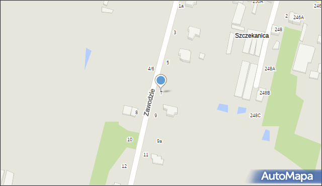 Piotrków Trybunalski, Zawodzie, 7, mapa Piotrków Trybunalski