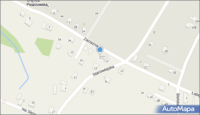 Pisarzowice, Zaciszna, 1, mapa Pisarzowice