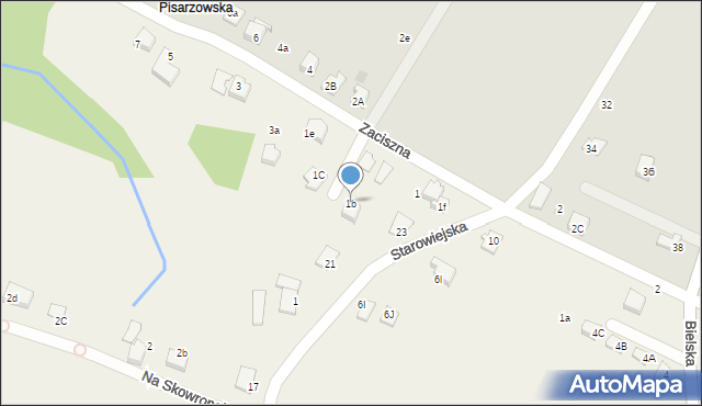 Pisarzowice, Zaciszna, 1b, mapa Pisarzowice