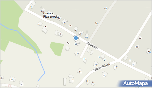 Pisarzowice, Zaciszna, 1e, mapa Pisarzowice