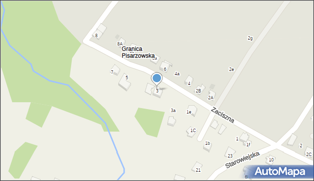 Pisarzowice, Zaciszna, 3, mapa Pisarzowice