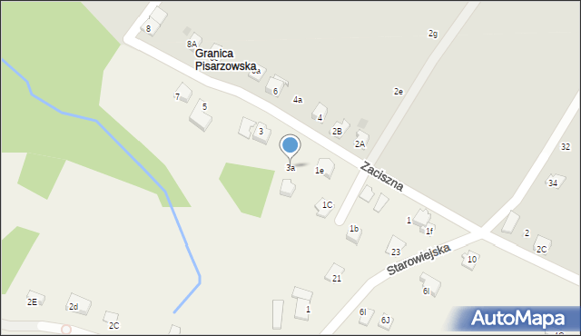 Pisarzowice, Zaciszna, 3a, mapa Pisarzowice