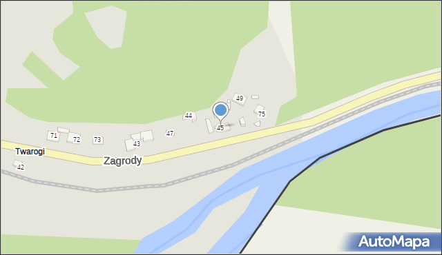 Piwniczna-Zdrój, Zagrody, 45, mapa Piwniczna-Zdrój