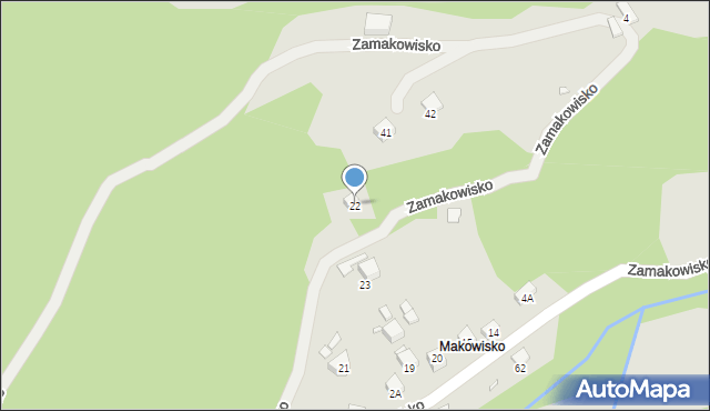 Piwniczna-Zdrój, Zamakowisko, 22, mapa Piwniczna-Zdrój