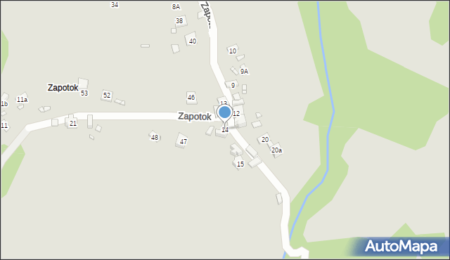 Piwniczna-Zdrój, Zapotok, 14, mapa Piwniczna-Zdrój