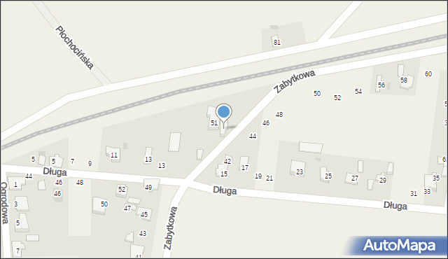 Płochocin, Zabytkowa, 53, mapa Płochocin