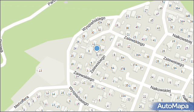 Płock, Zalewskiego Kazimierza, 7, mapa Płock