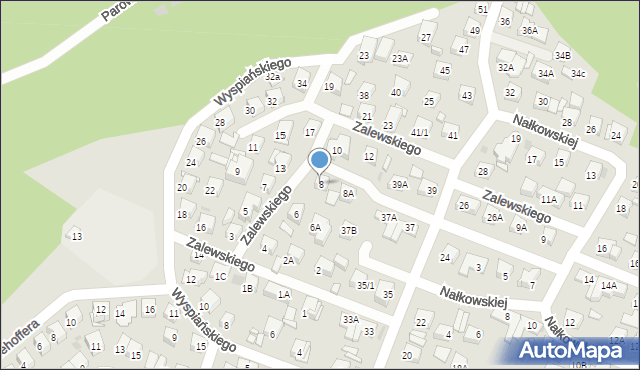 Płock, Zalewskiego Kazimierza, 8, mapa Płock