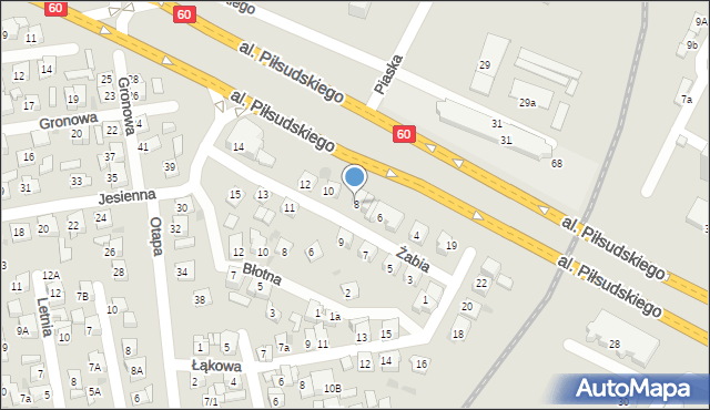 Płock, Żabia, 8, mapa Płock