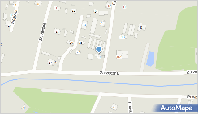 Płock, Zarzeczna, 31, mapa Płock