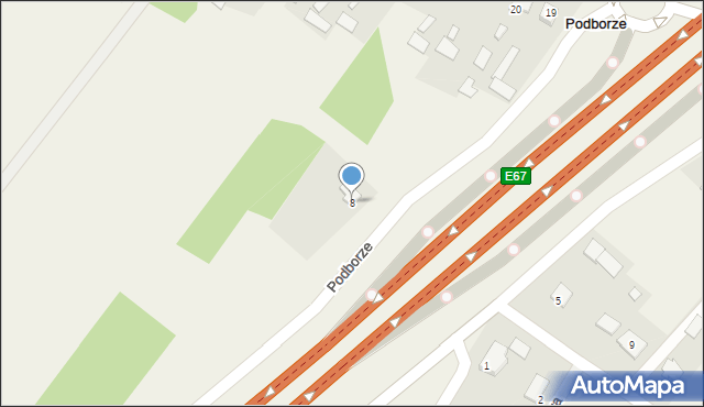 Podborze, Zambrowska, 8, mapa Podborze