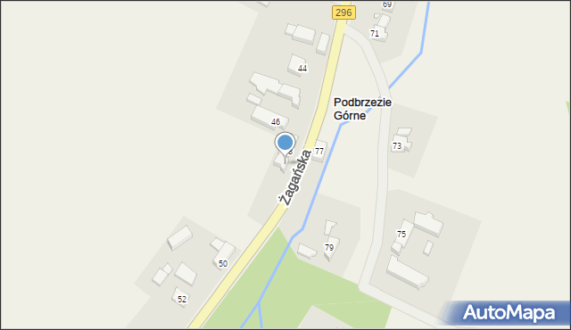 Podbrzezie Górne, Żagańska, 48A, mapa Podbrzezie Górne