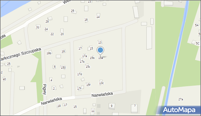 Poddębie, Żarłocznego Szczupaka, 13a, mapa Poddębie