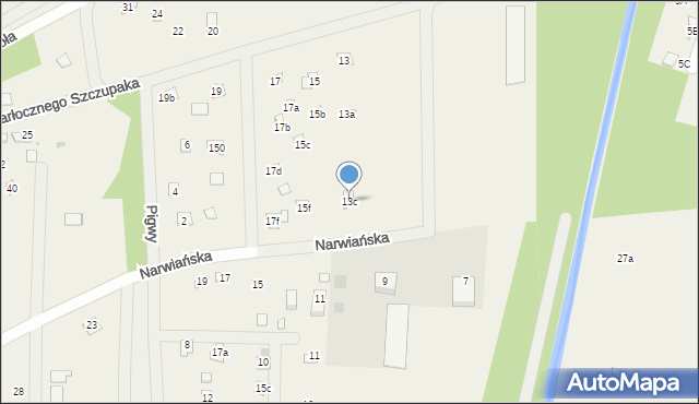 Poddębie, Żarłocznego Szczupaka, 13c, mapa Poddębie