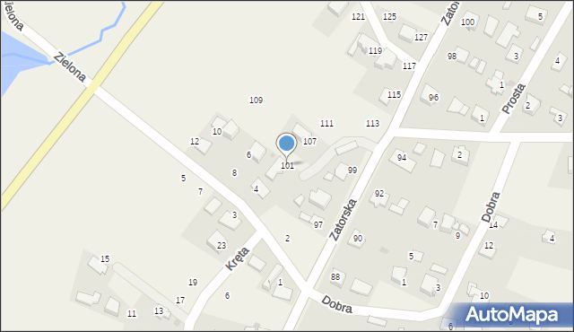 Podolsze, Zatorska, 101, mapa Podolsze