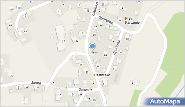 Podolsze, Zatorska, 16, mapa Podolsze