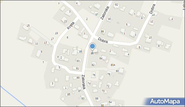 Podolsze, Zatorska, 86, mapa Podolsze