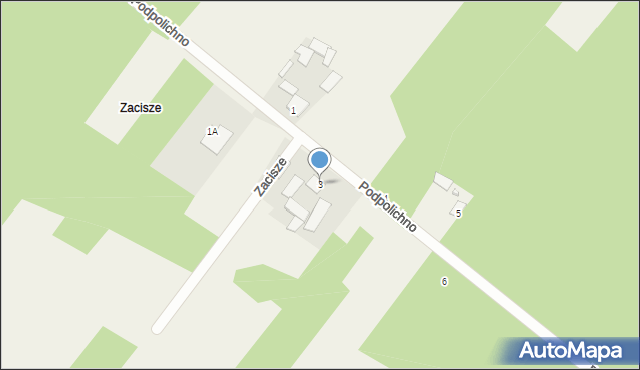 Podpolichno, Zacisze, 3, mapa Podpolichno