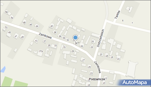 Podzamcze, Zamkowa, 28a, mapa Podzamcze