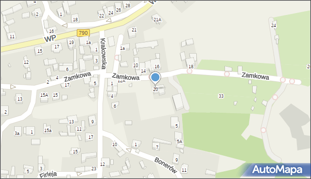 Podzamcze, Zamkowa, 20, mapa Podzamcze