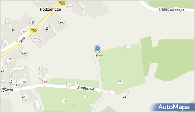 Podzamcze, Zamkowa, 24, mapa Podzamcze