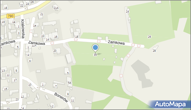 Podzamcze, Zamkowa, 33, mapa Podzamcze