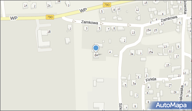 Podzamcze, Zamkowa, 6A, mapa Podzamcze