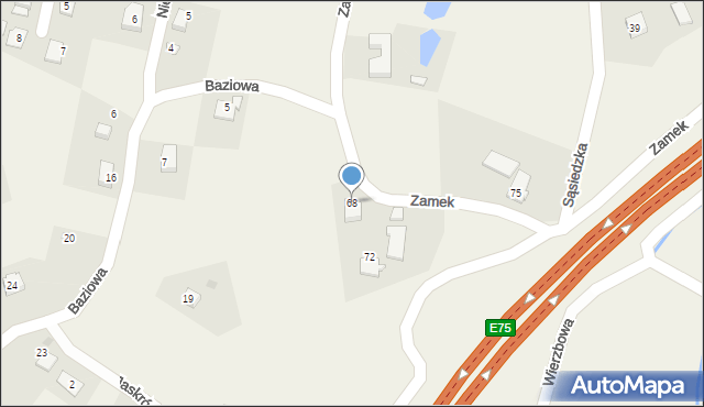 Pogórze, Zamek, 68, mapa Pogórze