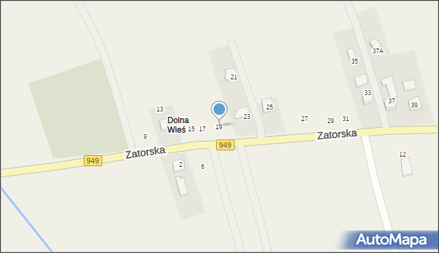 Polanka Wielka, Zatorska, 19, mapa Polanka Wielka