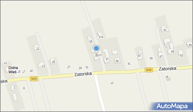 Polanka Wielka, Zatorska, 33, mapa Polanka Wielka