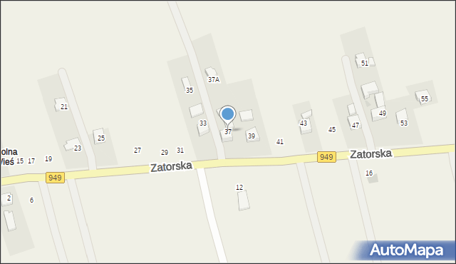 Polanka Wielka, Zatorska, 37, mapa Polanka Wielka