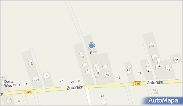 Polanka Wielka, Zatorska, 37A, mapa Polanka Wielka