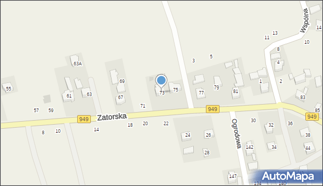 Polanka Wielka, Zatorska, 73, mapa Polanka Wielka