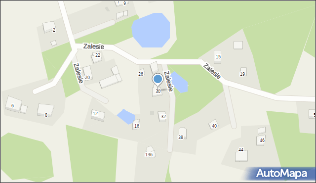 Pomysk Wielki, Zalesie, 30, mapa Pomysk Wielki