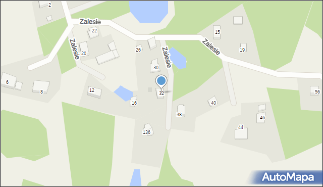 Pomysk Wielki, Zalesie, 32, mapa Pomysk Wielki