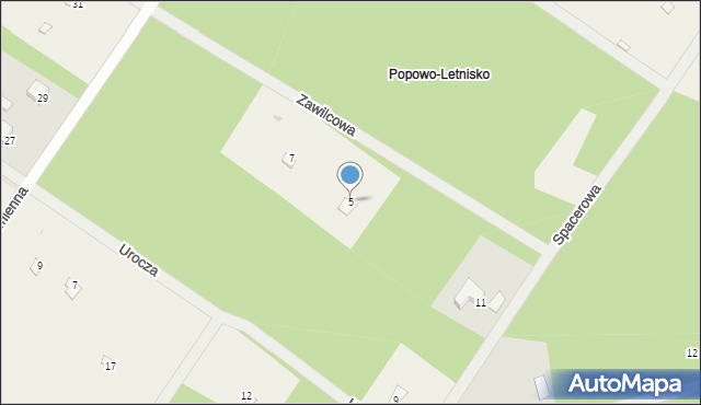 Popowo-Letnisko, Zawilcowa, 5, mapa Popowo-Letnisko