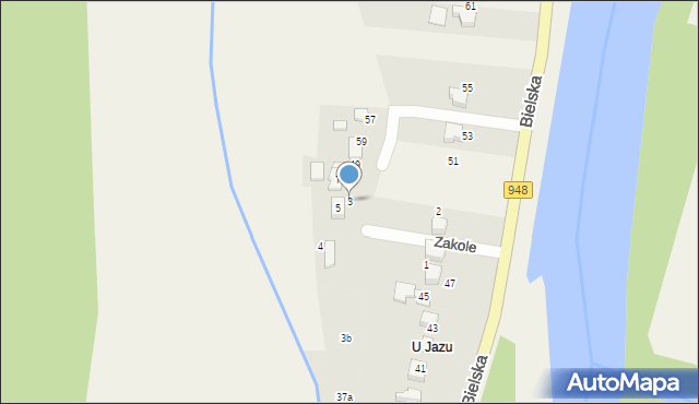 Porąbka, Zakole, 3, mapa Porąbka