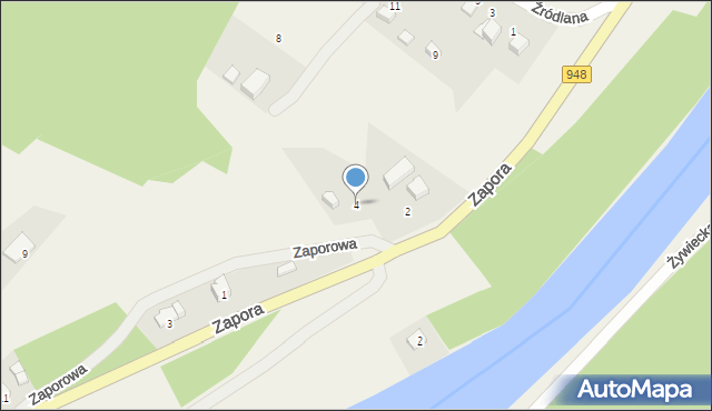 Porąbka, Zapora, 4, mapa Porąbka