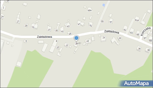 Poręba, Zakładowa, 16, mapa Poręba