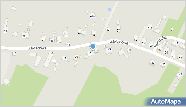 Poręba, Zakładowa, 20, mapa Poręba