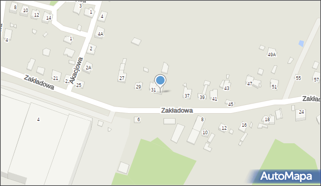 Poręba, Zakładowa, 33, mapa Poręba