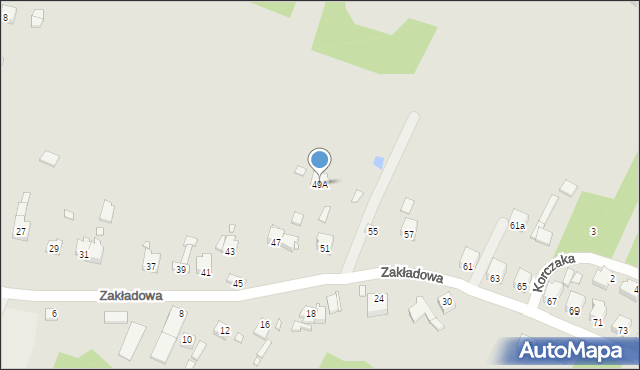 Poręba, Zakładowa, 49A, mapa Poręba