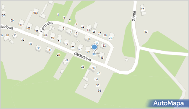 Poręba, Zakładowa, 81, mapa Poręba