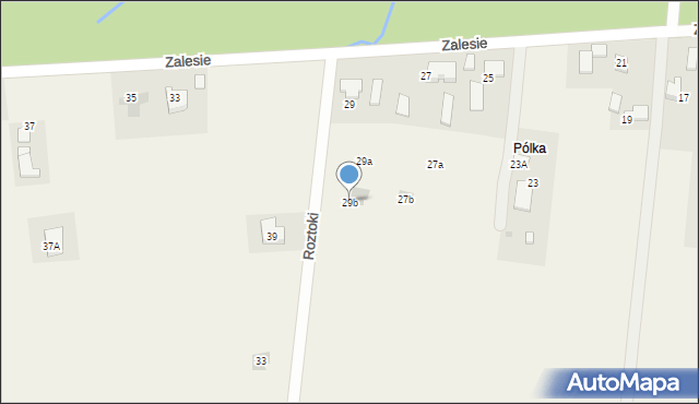 Poręba Wielka, Zalesie, 29b, mapa Poręba Wielka