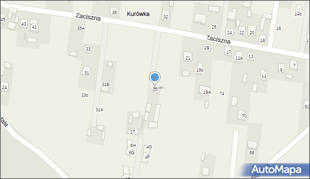 Postoliska, Zaciszna, 25, mapa Postoliska